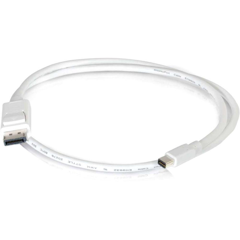 C2G 3ft Mini DisplayPort to DisplayPort Adapter Cable M/M - White