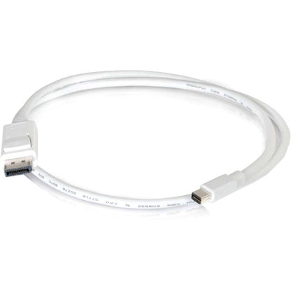 C2G 3ft Mini DisplayPort to DisplayPort Adapter Cable M/M - White