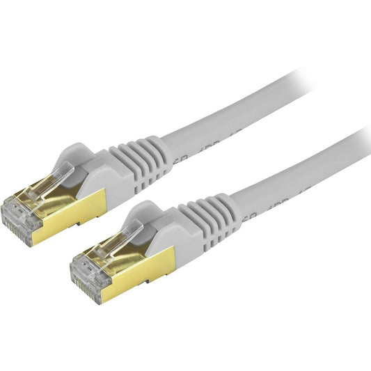 StarTech.com 25ft CAT6a Ethernet Cable - 10 Gigabit Category 6a Shielded Snagless 100W PoE Patch Cord - 10GbE Gray UL Certified Wiring/TIA