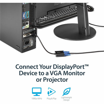 StarTech.com DisplayPort to VGA Adapter Active DP to VGA Converter 1080p Video DP to VGA Adapter Dongle (Digital to Analog) DP 1.2