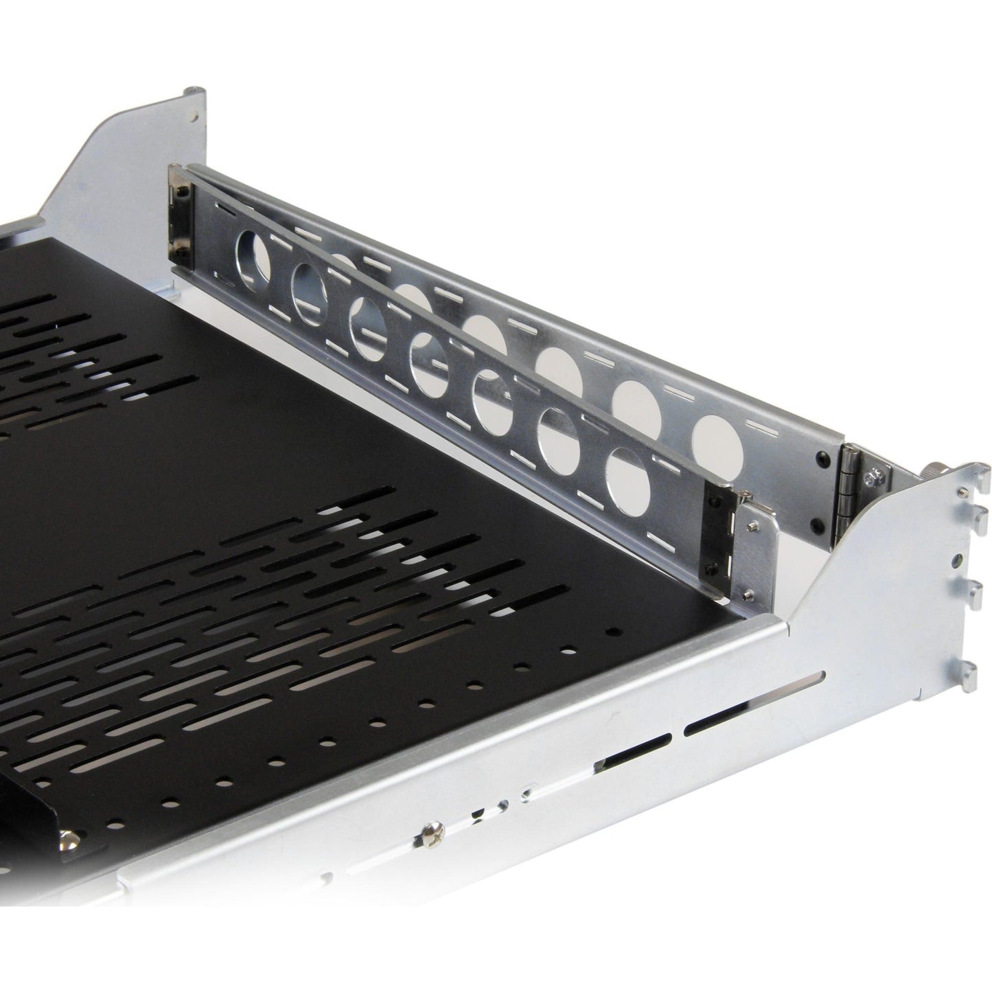 StarTech.com 2U Vented Sliding Rack Shelf w/ Cable Management Arm & 27.7 to 31.6in Adjustable Mounting Depth - 125lbs / 56.7kg - 24in Deep