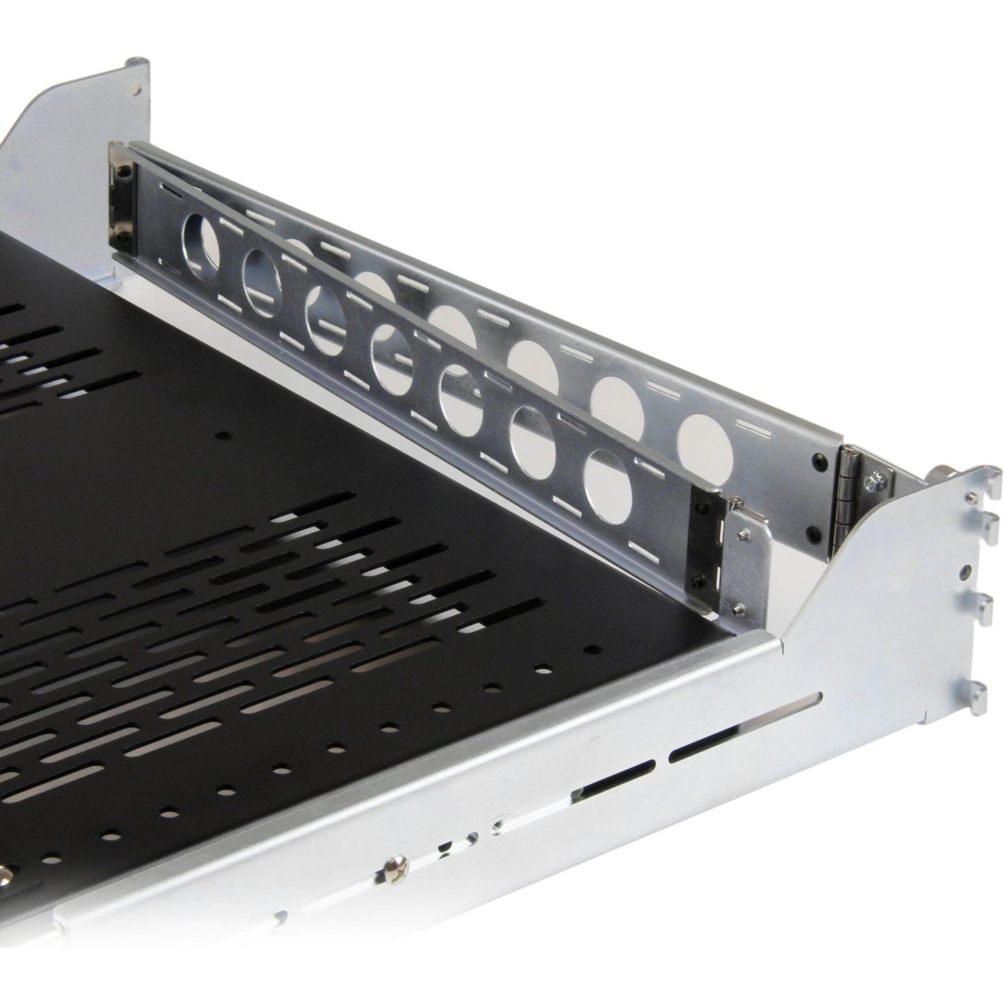 StarTech.com 2U Vented Sliding Rack Shelf w/ Cable Management Arm & 27.7 to 31.6in Adjustable Mounting Depth - 50lbs / 22.7kg - 24in Deep