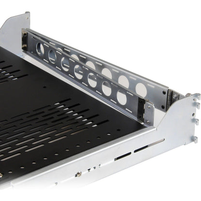 StarTech.com 2U Vented Sliding Rack Shelf w/ Cable Management Arm & 27.7 to 31.6in Adjustable Mounting Depth - 50lbs / 22.7kg - 24in Deep