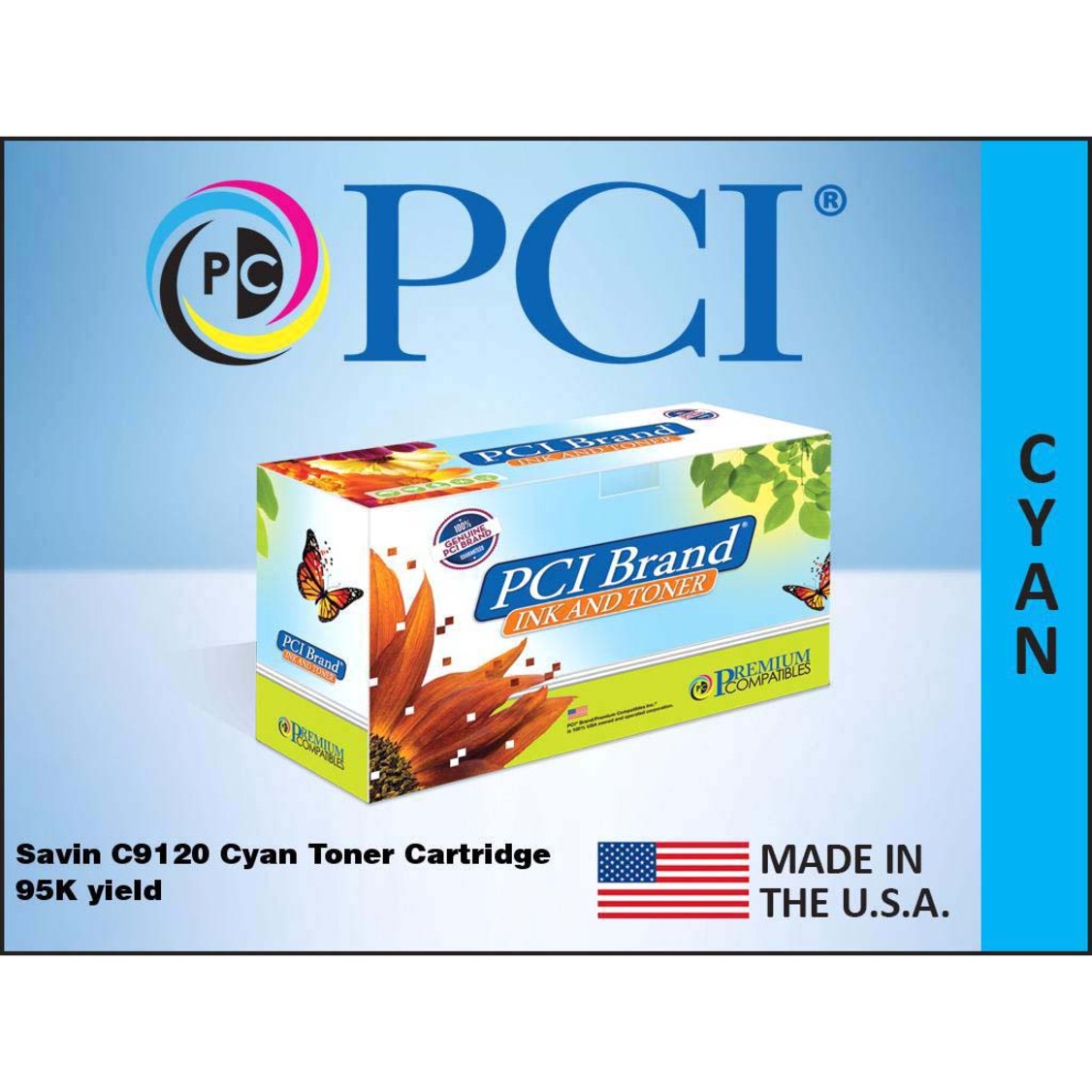 Premium Compatibles Laser Toner Cartridge - Alternative for Savin C9120C - Cyan - 1 / Each