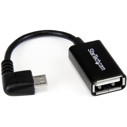 StarTech.com 5in Right Angle Micro USB to USB OTG Host Adapter M/F