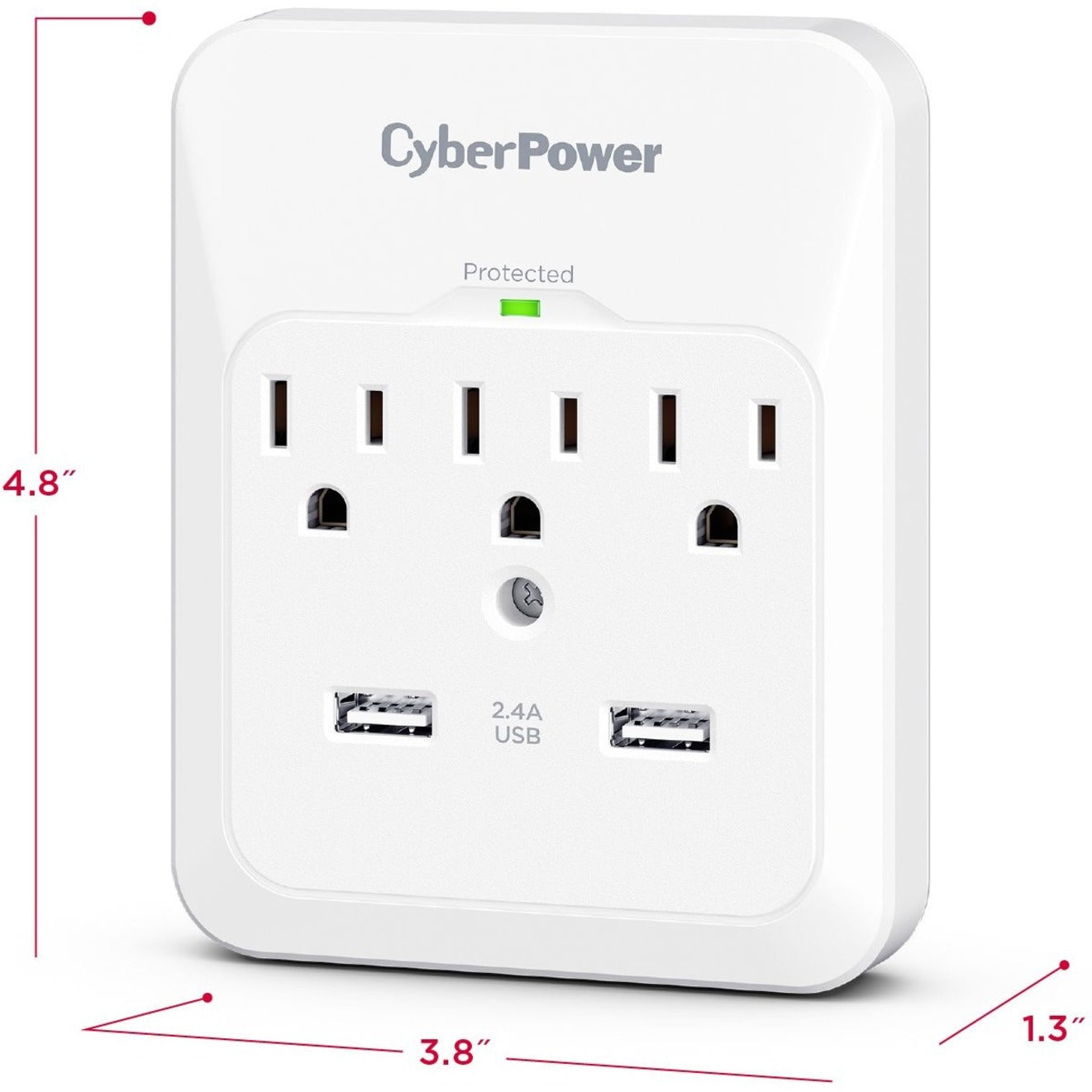 CyberPower CSP300WUR1 Professional 3 - Outlet Surge with 600 J