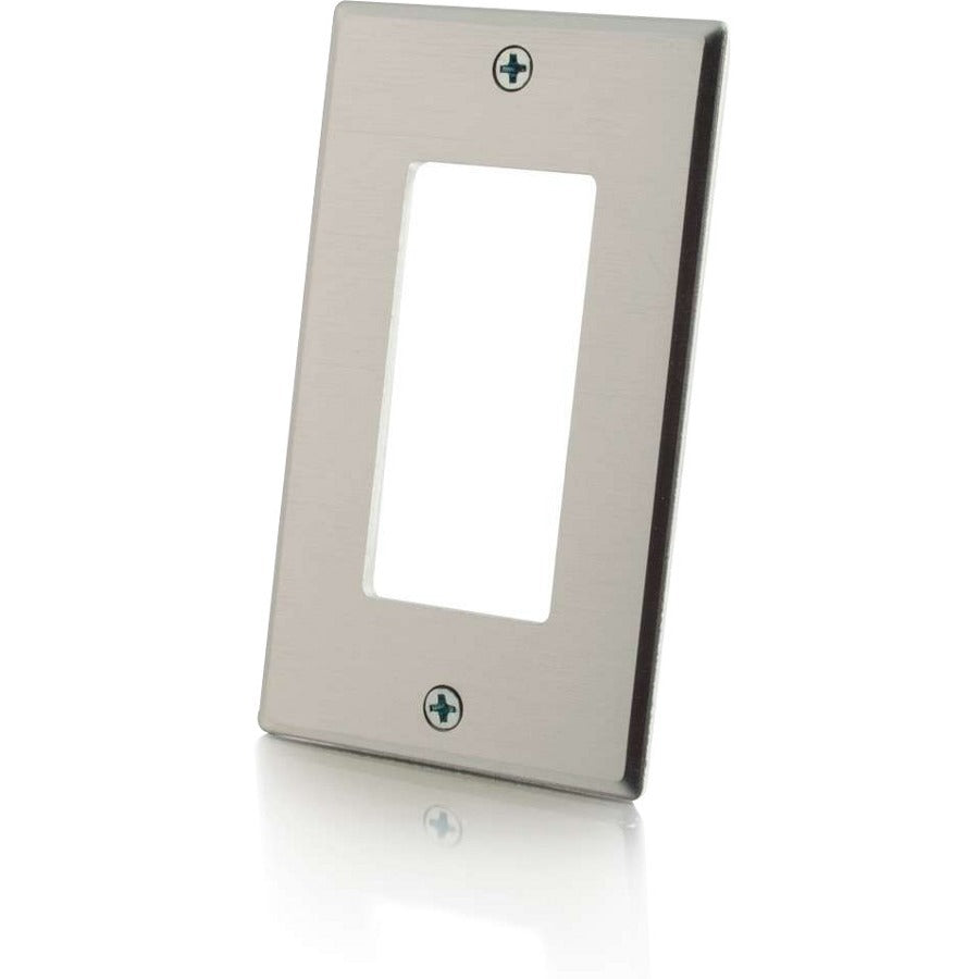 C2G Decorative Style Cutout Single Gang Wall Plate - Aluminum