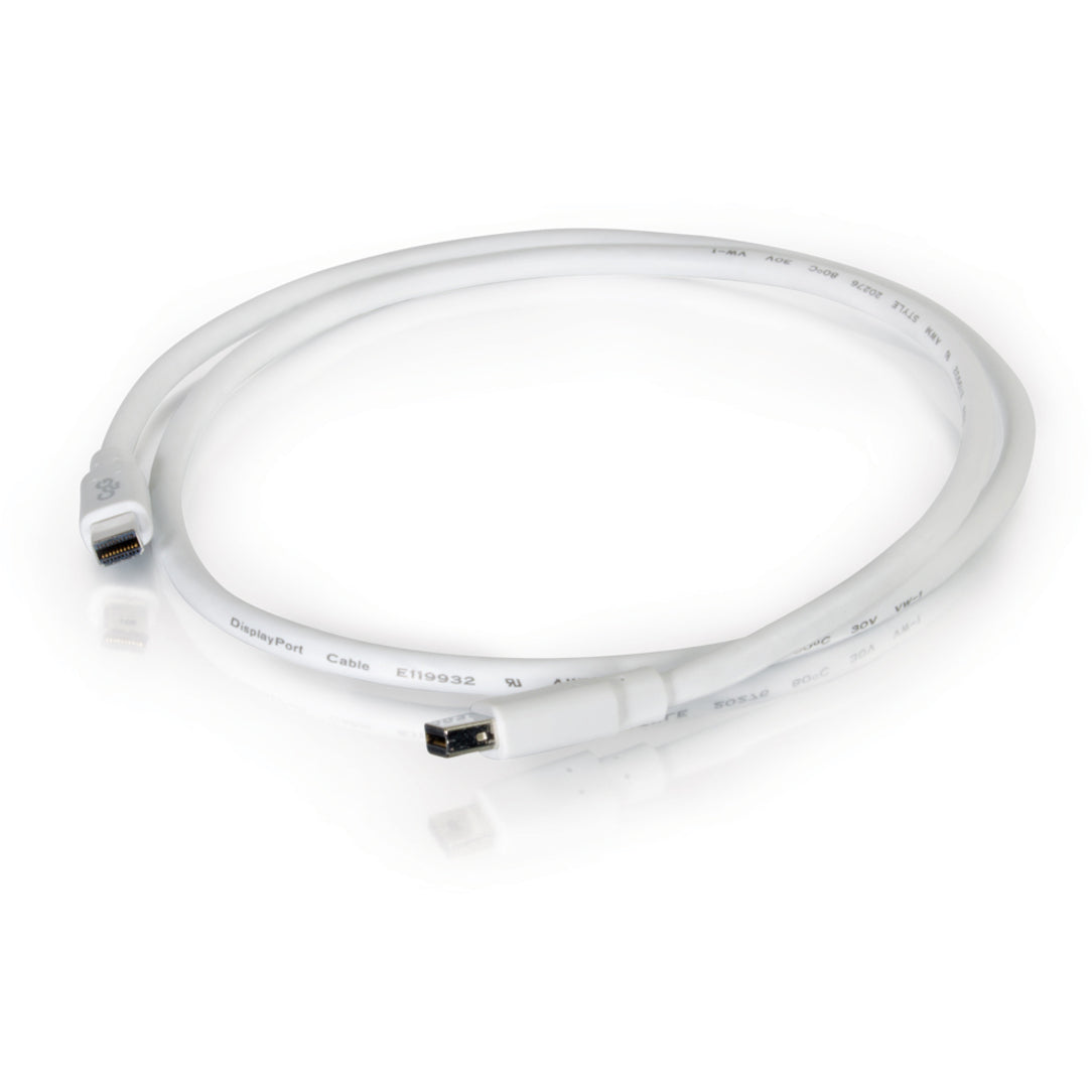 C2G 3ft Mini DisplayPort Cable 4K 30Hz - White