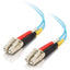 C2G 0.5m LC-LC 10Gb 50/125 Duplex Multimode OM3 Fiber Cable - Aqua - 1.6ft