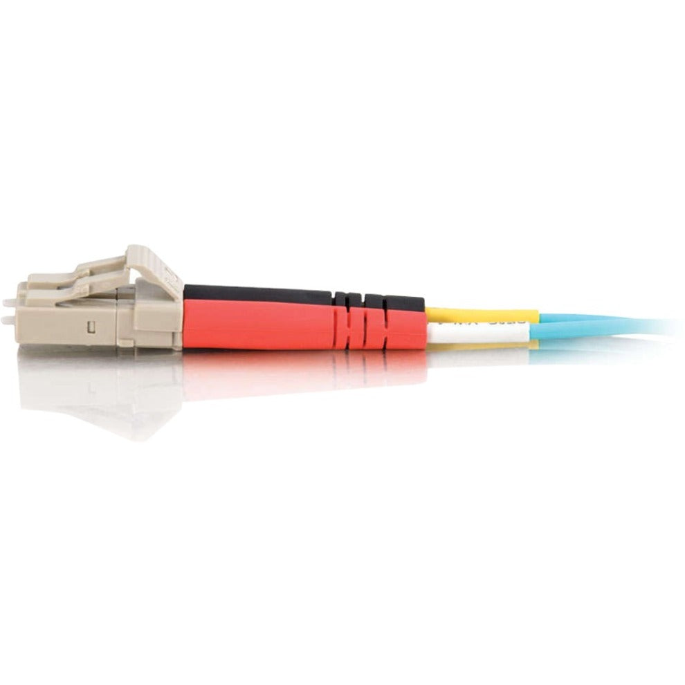 C2G 9m LC-LC 10Gb 50/125 Duplex Multimode OM3 Fiber Cable - Aqua - 30ft