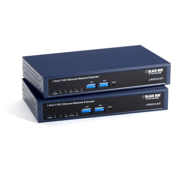 Black Box LR0300 Series Managed T1/E1 Fast Ethernet Extender Kit - 1km 2-Mbps