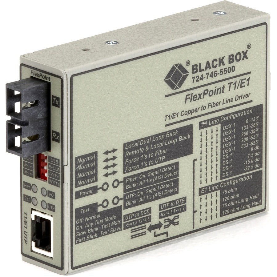MEDIA CONVERTER T1/E1 SINGLE MO