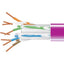 Black Box CAT6 550-MHz Solid Bulk Cable UTP CMP Plenum Purple 1000FT Pull-Box
