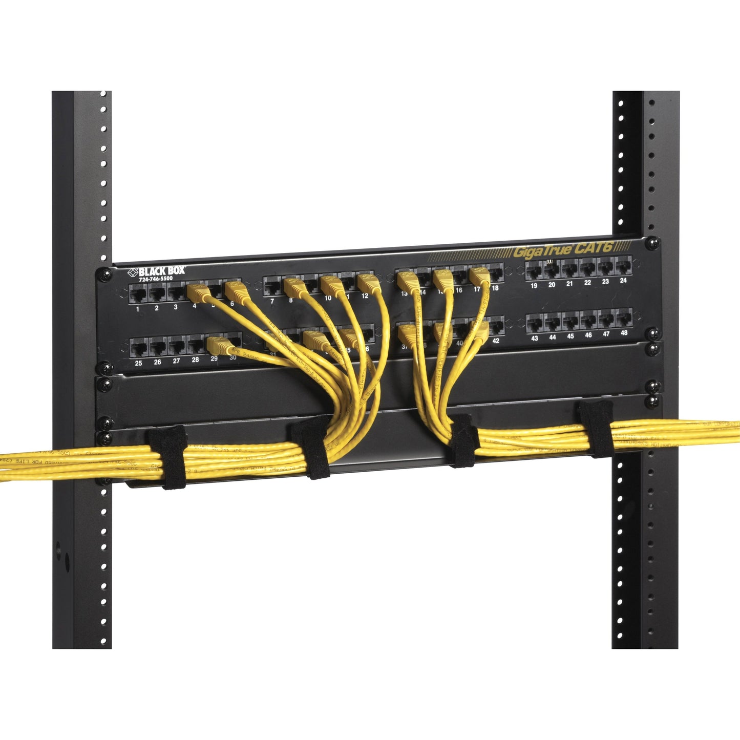 Black Box Horizontal Rackmount IT Cable Manager - 1U 19"  Single-Sided Metal