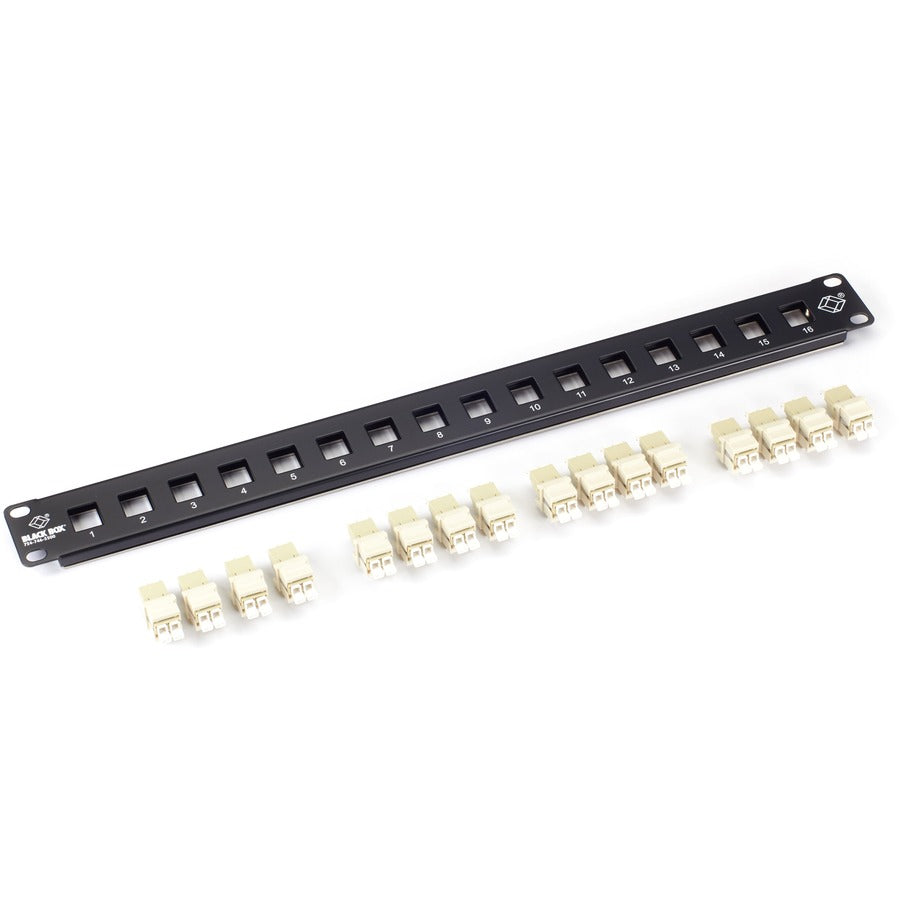 Black Box Connect Rackmount Preloaded Fiber Panel - 1U (16) LC Duplex
