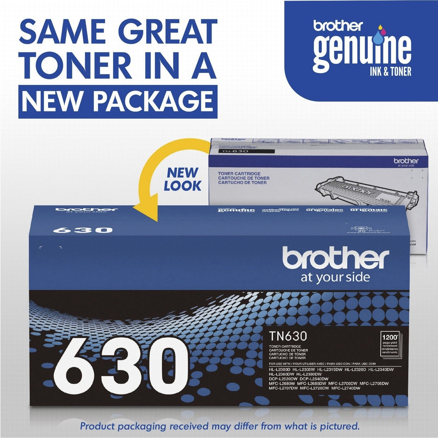 Brother Genuine TN630 Black Toner Cartridge