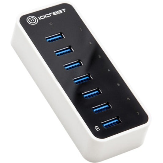 SYBA Multimedia Super Speed IO Crest 7-Port USB 3.0 Hub with AC Power Adapter