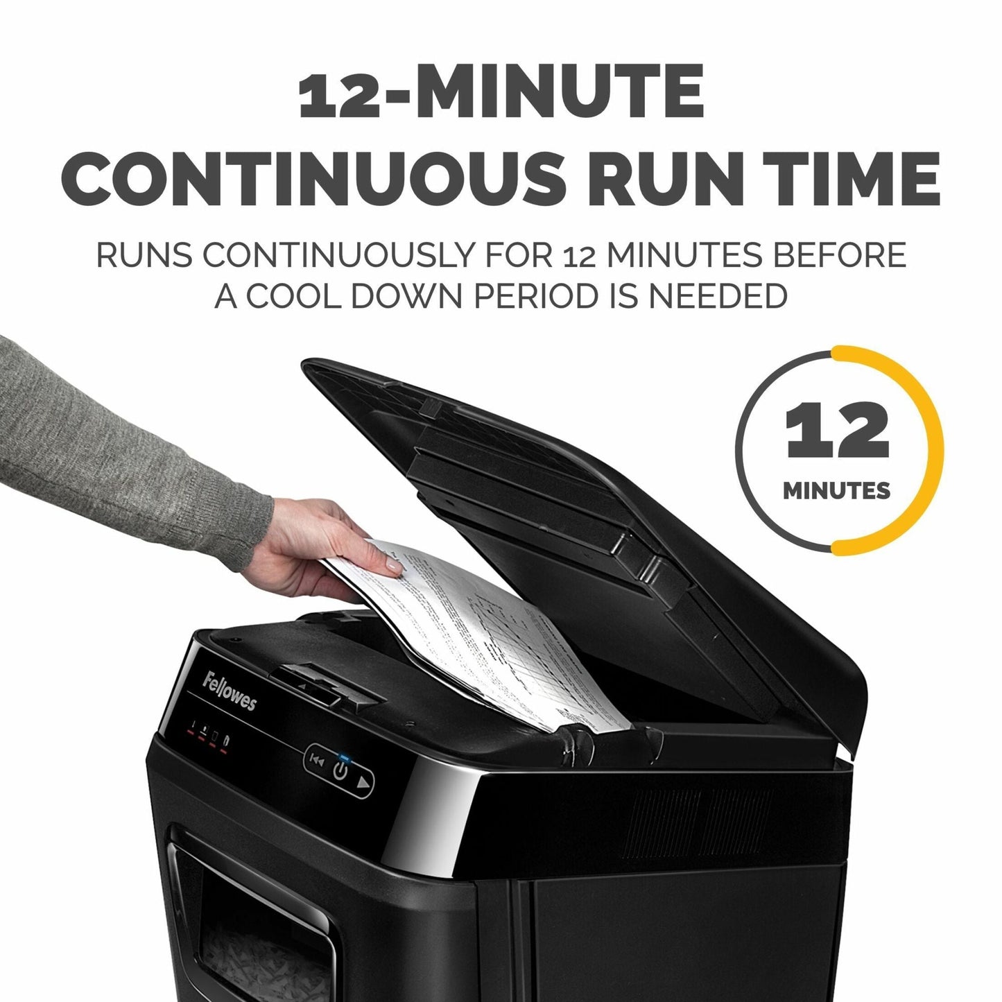 Fellowes AutoMax&trade; 150C Cross-Cut 150-Sheet Commercial Paper Shredder with Auto Feed