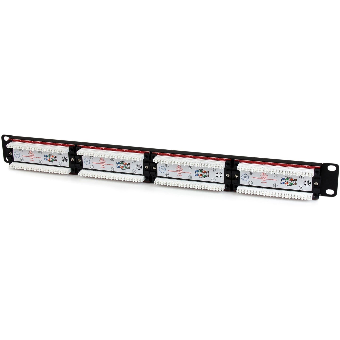 StarTech.com 24 Port 1U Rackmount Cat 6 110 Patch Panel