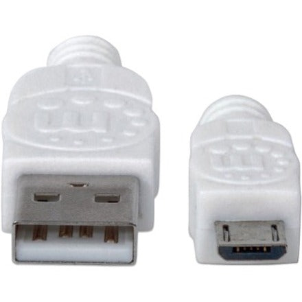 Manhattan Hi-Speed USB 2.0 A Male to Micro-B Male Device Cable - 3 ft - White