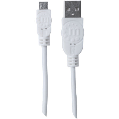 Manhattan Hi-Speed USB 2.0 A Male to Micro-B Male Device Cable - 3 ft - White