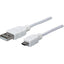 Manhattan Hi-Speed USB 2.0 A Male to Micro-B Male Device Cable - 6 ft - White