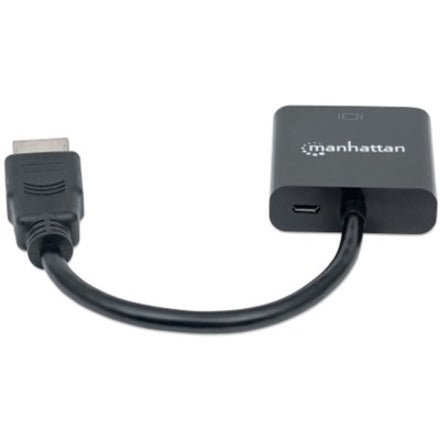 Manhattan HDMI Male to VGA Female Converter with Optional USB Micro-B Power Port - Retail Bag