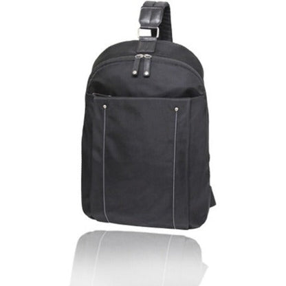 WIB Miami City Slim Backpack for up-to 14.1" Notebook  Tablet eReader - Black - Twill Polyester
