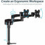 StarTech.com Desk Mount Dual Monitor Arm Dual Articulating Monitor Arm Height Adjustable For VESA Monitors up to 24