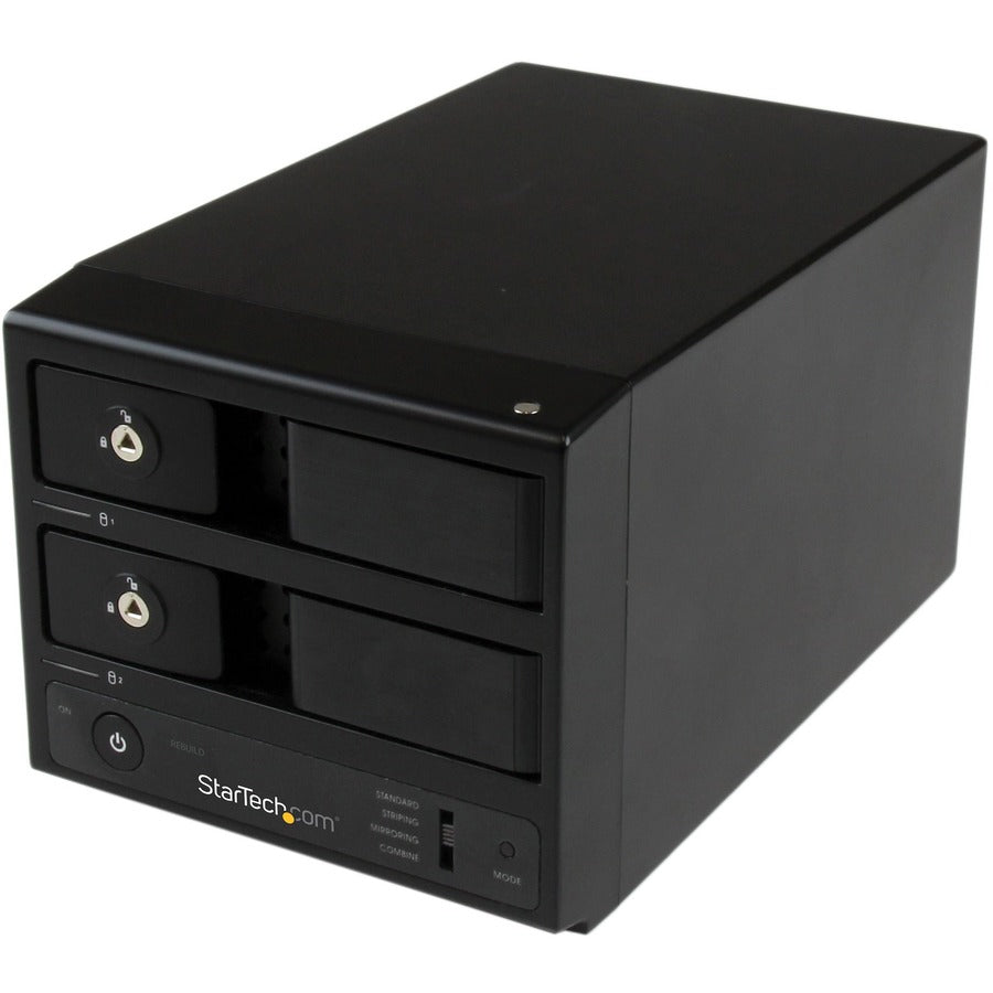 StarTech.com USB 3.0 / eSATA Dual-Bay Trayless 3.5" SATA III Hard Drive Enclosure with UASP - 2-Bay SATA 6 Gbps Hot-Swap HDD Enclosure