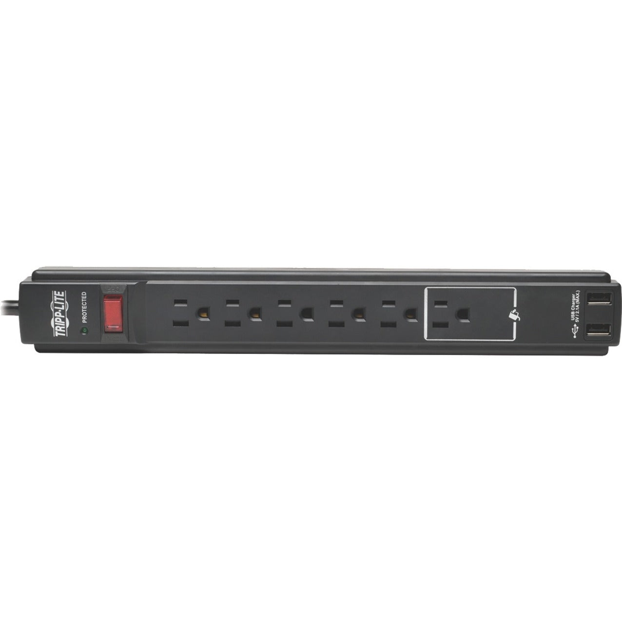 Tripp Lite Protect It! 6-Outlet Surge Protector 6 ft. (1.83 m) Cord 990 Joules 2 x USB Charging ports (2.1A) Black Housing TAA