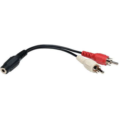 Tripp Lite 3.5 mm Mini Stereo to RCA Audio Y Splitter Adapter Cable (F/2xM) 6 in. (15.2 cm)