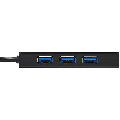 StarTech.com 3 Port Portable USB 3.0 Hub with Gigabit Ethernet Adapter NIC - 5Gbps - Aluminum w/ Cable