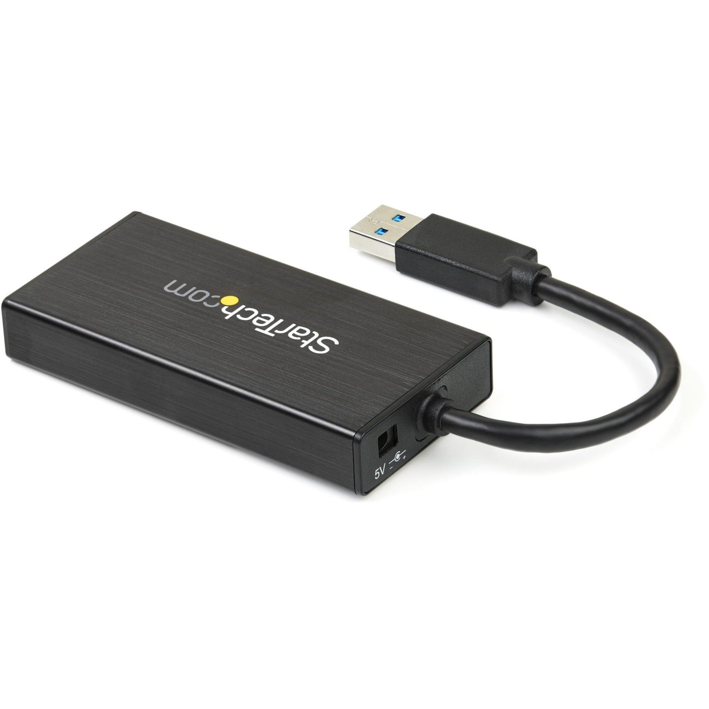 StarTech.com 3 Port Portable USB 3.0 Hub with Gigabit Ethernet Adapter NIC - 5Gbps - Aluminum w/ Cable