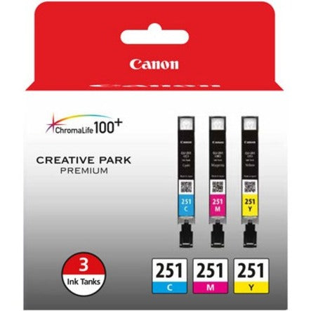 Canon CLI-251 Original Inkjet Ink Cartridge - Multi-pack - Cyan Magenta Yellow - 3 / Pack