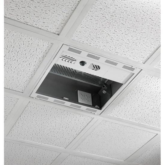 Chief 2" x 2" Suspended Ceiling Storage Box with Column Drop - White