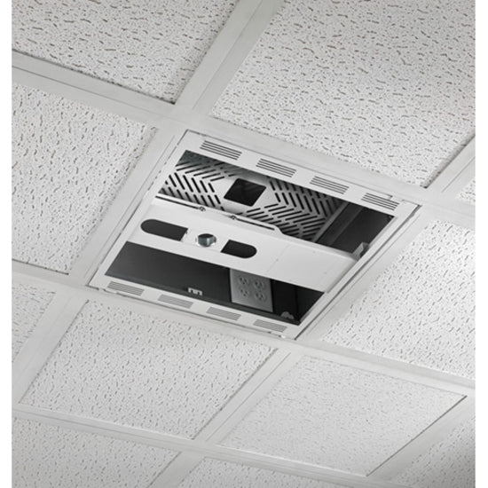 Chief 2" x 2" Suspended Ceiling Storage Box with Column Drop - White