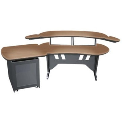 Middle Atlantic Small Edit Center Desk with Matching Side Rack; an Ergonomic Workspace