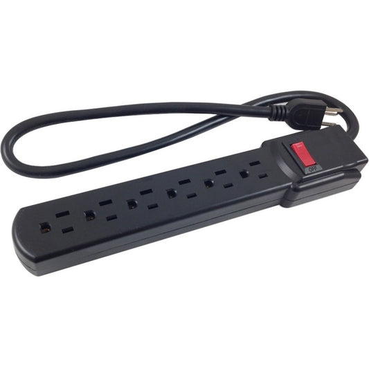 Comprehensive 6-Outlet Black Surge Protector 6Ft AC Cord