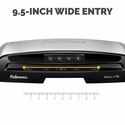 Fellowes Saturn 3i 95 Thermal Laminator Machine for Home or Office with Pouch Starter Kit 9.5 inch Fast Warm-Up Jam-Free Design (5735801)