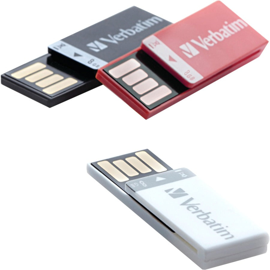 3PK 8GB CLIP-IT USB FLASH DRIVE