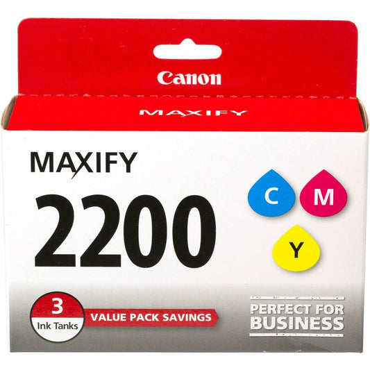 Canon PGI-2200 CMY Original Inkjet Ink Cartridge - Yellow Cyan Magenta - 3 Pack