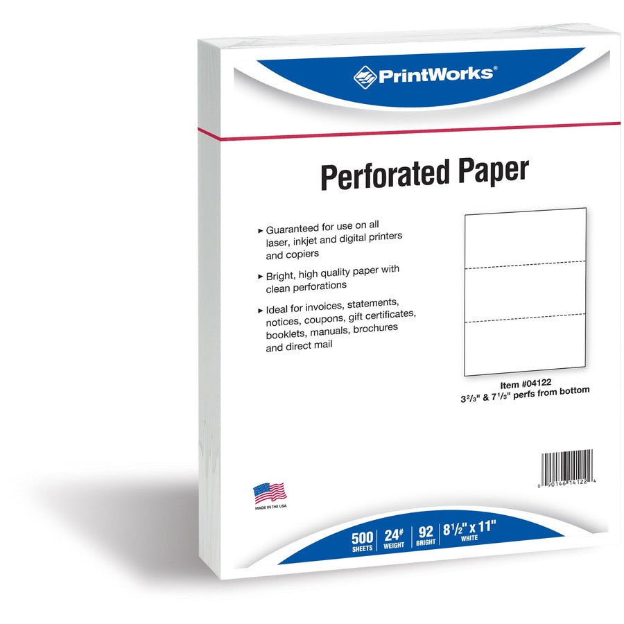 PrintWorks Professional Pre-Perforated Paper for Invoices Statements Gift Certificates & More