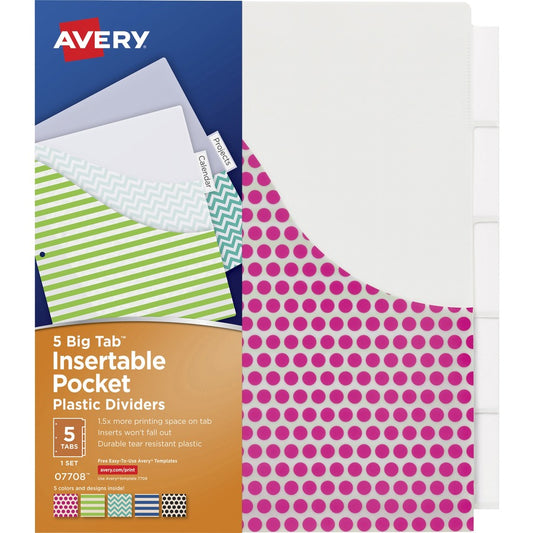 Avery&reg; Big Tab Insertable Plastic Pocket Dividers