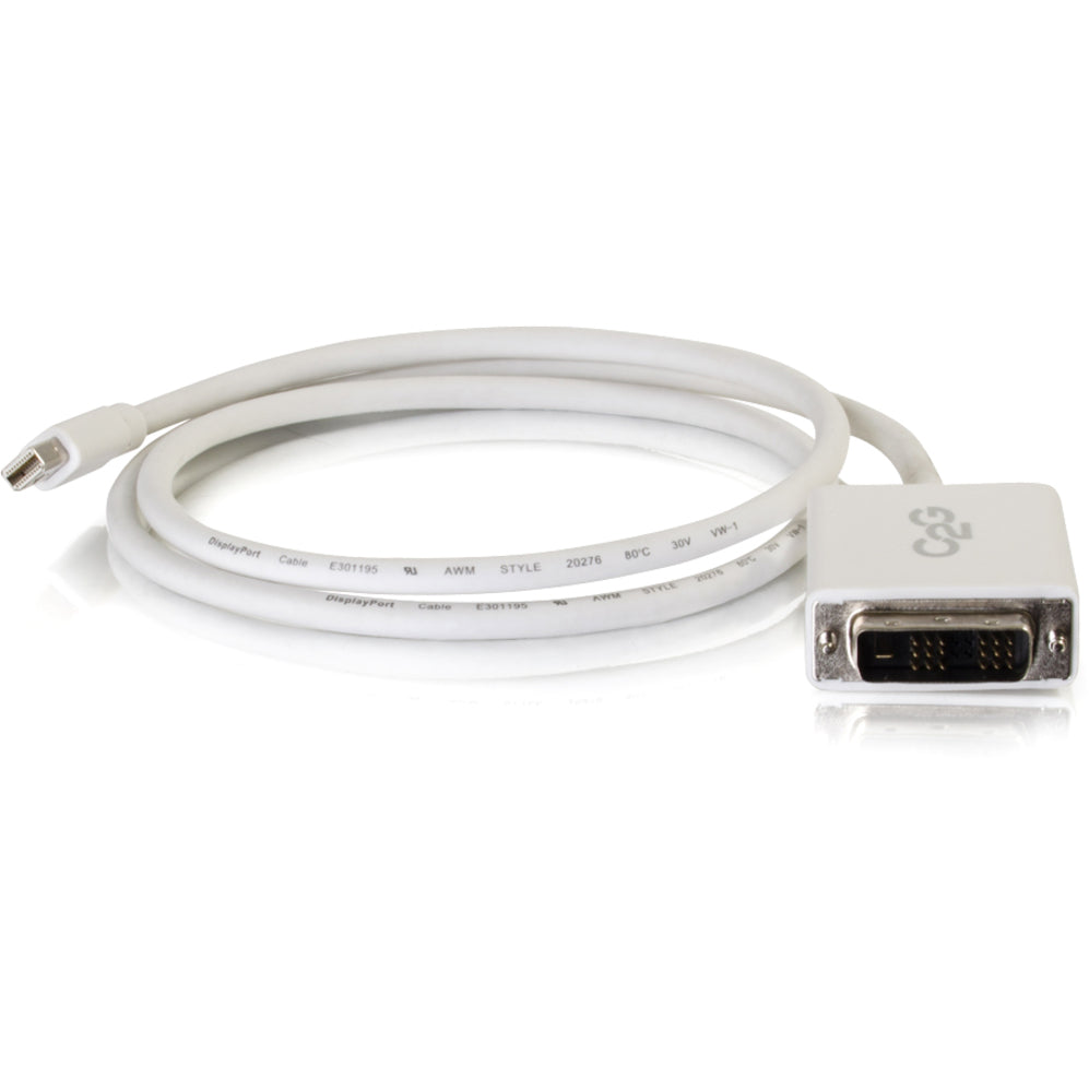 C2G 10ft Mini DisplayPort to DVI Cable - Single Link DVI-D Adapter - White