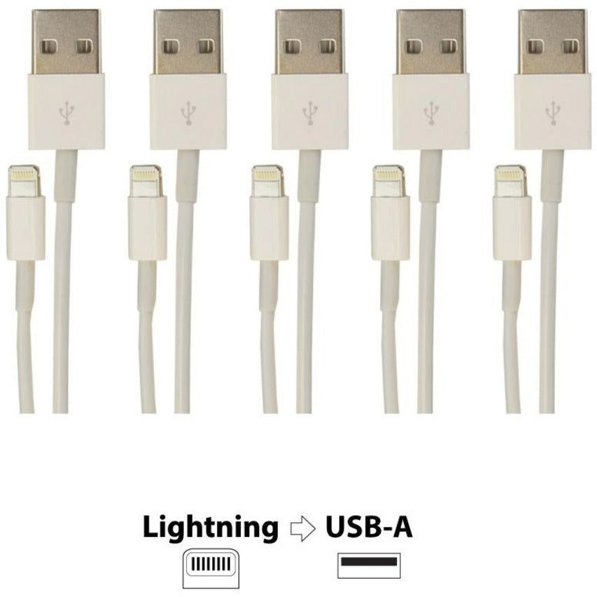 VisionTek Lightning to USB 1 Meter Cable White 5-Pack (M/M)