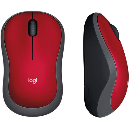 Logitech M185 Wireless Mouse 2.4GHz with USB Mini Receiver 12-Month Battery Life 1000 DPI Optical Tracking Ambidextrous Compatible with PC Mac Laptop (Red)