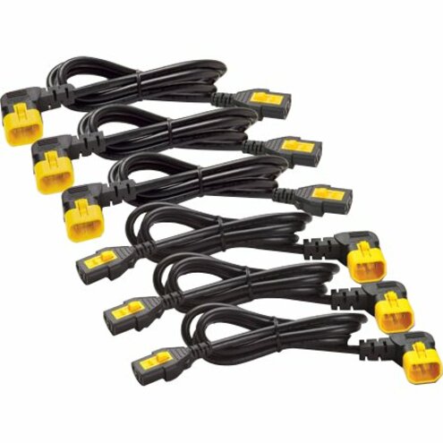 APC by Schneider Electric Power Cord Kit (6 ea) Locking C13 TO C14 (90 Degree) 0.6m North America