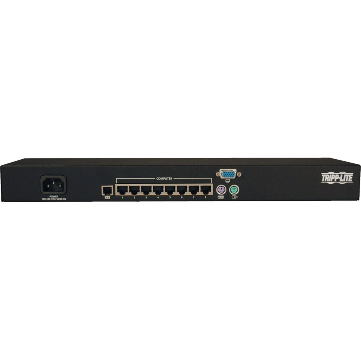 Tripp Lite NetCommander 8-Port Cat5 KVM Switch 1U Rack-Mount with PS2 to USB Input Adapter