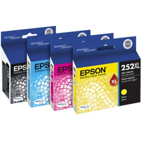Epson DURABrite Ultra 252XL Original High/Standard Yield Inkjet Ink Cartridge - Combo Pack - Black Cyan Magenta Yellow - 4 / Pack